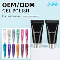 Gel UV Scintillant Laser 30ml pour Ongles, Fournitures pour Ongles, Gel Acrylique OEM/ODM, Sans HEMA, Gel Adhésif pour Strass et Nail Art