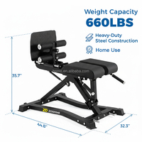 Zoshine Appareil d'extension dorsale réglable en acier, Glute Ham Developer (GHD), Entraîneur d'hyperextension, Équipement de gym multifonction pour la maison