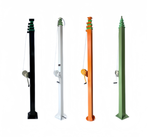 Mât télescopique à manivelle avec treuil manuel pour communications HF longue portée – Vente en gros - Product Image 5