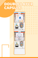 Distributeur de capsules interactif transparent pas cher pour jouets Gashapon, 45-75 mm, design blanc moderne pour centre de divertissement
