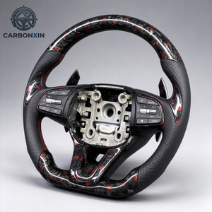 Volante de Cuero y Fibra de Carbono Forjado y Calefactado Personalizado para Hyundai Genesis G70 G80 Coupé 2.0t 3.3t 3.8t 2019 2022 - Product Image 2