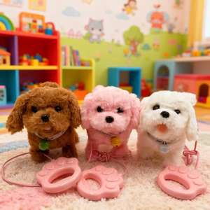 <span class=keywords><strong>Peluche</strong></span> eléctrico controlado por Correa, perro simulado, juguete de <span class=keywords><strong>peluche</strong></span> eléctrico, regalo para niños, <span class=keywords><strong>cuerda</strong></span>, cachorro, caminar, aprender a hablar, animales - Product Image 4