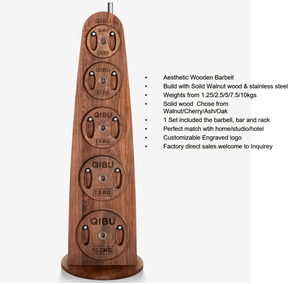 Juego de pesas de madera de lujo estético con pesas libres personalizadas para equipo de gimnasio en casa, estudio, fábrica de hoteles directamente - Product Image 4
