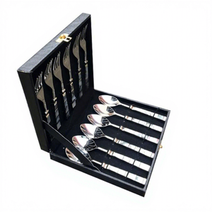 Ensemble de couverts en acier inoxydable de 12 pièces avec manche en nacre, cuillère et fourchette de qualité supérieure, coffret cadeau, ensemble de vaisselle - Product Image 5