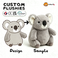 Peluche Koala Personnalisée OEM CE, Jouet Mascotte Animal de Dessin Animé en Gros avec Logo Brodé, Cadeau Écologique