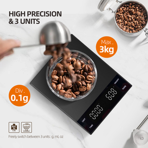 고정밀 3kg/0.1g Led 디스플레이 충전 전자 무게 균형 디지털 에스프레소 스케일 커피 저울 타이머 - Product Image 5