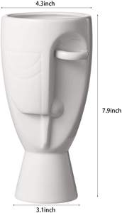 Delicati vasi in ceramica floreale in stile Art Deco intaglio <span class=keywords><strong>viso</strong></span> creativo decorazione da tavolo per il matrimonio o l'home Office - Product Image 5