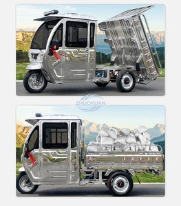 Tricycle électrique de transport semi-élevé de haute qualité, 48V 45AH, avec moteur avant à trois vitesses en acier inoxydable - Product Image 2