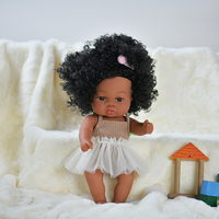 Nouvelles Poupées Bébé Reborn en Silicone Réalistes de 14 Pouces, Cheveux Bouclés Noirs, Nouveau-nés Afro-américains Plus Vrais Que Nature