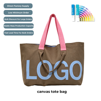 Sac fourre-tout en toile avec logo personnalisé, poignée contrastée, grande capacité, sac à bandoulière pour le shopping, OEM ODM, faible MOQ