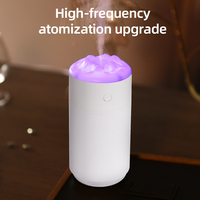 Humidificateur d'air à ultrasons rechargeable par USB de 350ml Diffuseur d'arômes de bureau avec brouillard de pulvérisation pour la maison, la voiture et les hôtels
