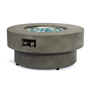 Modern <strong>Round</strong> Outdoor Metal Propane Gas <strong>Fire</strong> Bowl <strong>Table</strong> for Indoor/Outdoor Patio Yard and Garden Use - Product Image 4