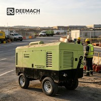 Compresseur d'air portable DEEMACH à moteur diesel à vis, 2 étages, 530-630 cfm, multi-conditions, 1,2/1,8 bar, refroidi par huile, prix usine