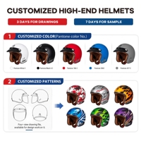 Casque demi-face rétro classique en ABS de haute qualité certifié 3C, casque de sécurité en cuir de luxe à face ouverte pour les trajets urbains quotidiens