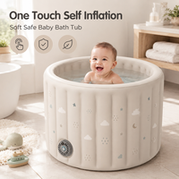 Baignoire gonflable pour bébé avec pompe à air intégrée, chambres à air en PVC isolées et rangement compact pour personnalisation de marque