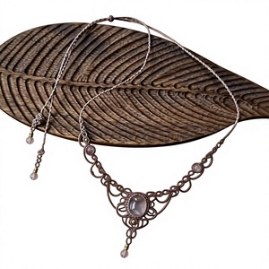 Handmade Rose Quartz Macrame Necklace Adjustable Wholesale - Product Image 1