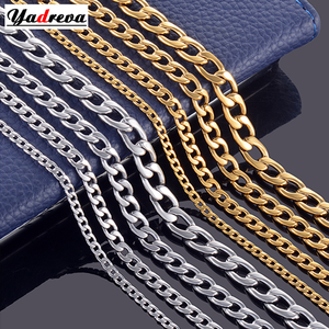Chaîne Figaro en acier inoxydable couleur or, style Hip-Hop, chaîne punk à maillons cubains ronds, pour hommes et femmes, bijoux tendance - Product Image 2