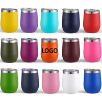Logo personnalisé tasses à vin tasse en acier inoxydable bouteilles isolées gobelet de sublimation avec couvercle pour laser