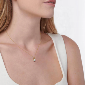 Joyería Personalizada, Nuevos Estilos Minimalistas, Colgante de Moissanita VVS, Corte Redondo, Chapado en Oro, Joyería Fina para Mujer - Product Image 5