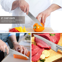 Ensemble de couteaux de chef créatifs 6 pièces avec poignée en acier inoxydable Design ambidextre Lave-vaisselle de construction forgé de style moderne