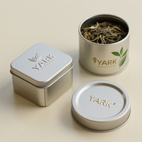 Usine en gros personnalisé vide petit rond en métal en vrac boîte de conserve Matcha boîte en fer blanc café puissance thé boîte en fer blanc