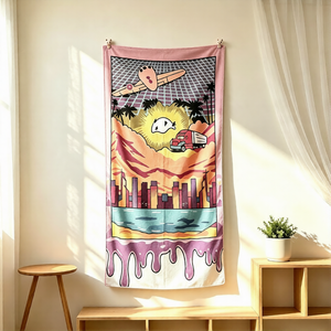 맞춤형 면 폴리에스터 벽걸이 태피스트리 & 독창적인 담요 타월 아트, 침실 거실 기숙사 장식용 - Product Image 1