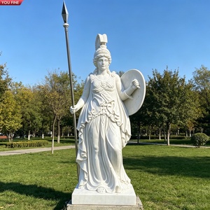 YOUFINE Statue classique en marbre blanc Athéna, déesse <span class=keywords><strong>grecque</strong></span> avec lance et bouclier pour jardin - Product Image 6