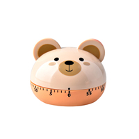 Minuterie de cuisine animale mignonne | Minuterie de cuisson mécanique pour la cuisson, l'étude, le bureau, la salle de classe | Pas besoin de batterie
