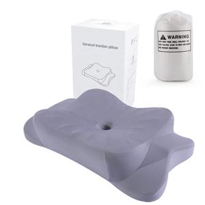 Bantal Memory Foam ortopedi ergonomis, penopang leher kontur ritsleting untuk menghilangkan nyeri bahu geometris Natal - Product Image 1