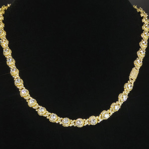 European American Hip Hop 7.5mm Bead Cuban <b>Chain</b> Men's Niche Light Luxury Necklace Customizable <b>Cross</b>-Border Jewelry Accessory - Product Image 5