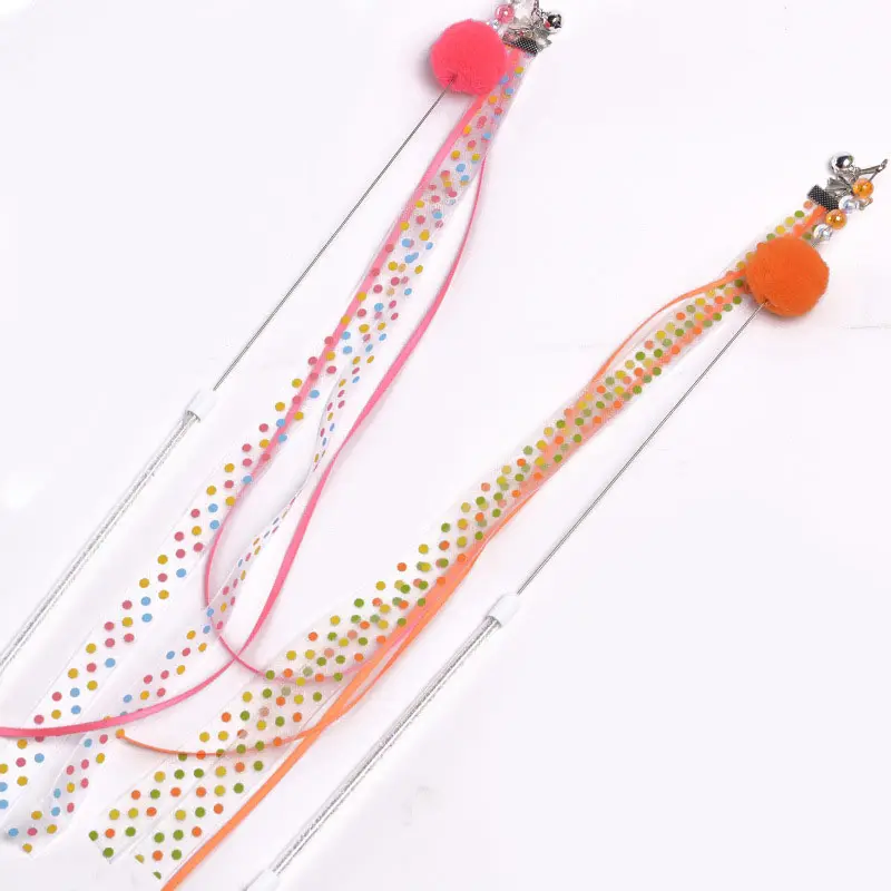 Factory long fringe cat teaser cute fairy cat teaser stick cat interactive toy