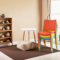 Silla de Comedor Apilable de Plástico para Restaurante, Colorida, Impermeable, para Interiores y Exteriores, Silla Comercial de Plástico