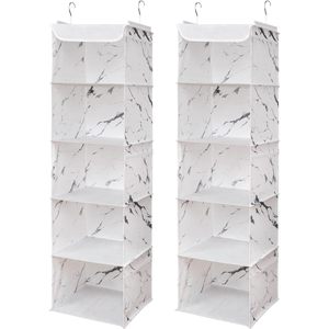 5 Shelves Hanging Closet Organizer 1 Pack Fabric <b>Storage</b> With 6 Side Pockets For Clothes <b>Shoes</b> Bedroom Use - Product Image 1