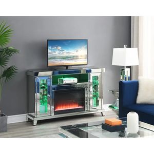 Muebles inteligentes de lujo LED espejo reproductor Bluetooth soporte de <span class=keywords><strong>TV</strong></span> Panel de madera chimenea - Product Image 2