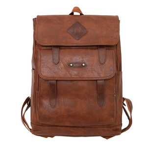 Sac à dos en cuir pour homme, sac à dos vintage unisexe en cuir pour étudiant, sac à dos vintage pour ordinateur portable - Product Image 1