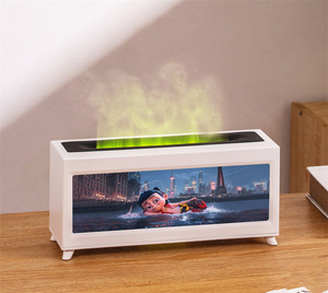 Humidificador de llama rectangular, chimenea de aromaterapia de escritorio de leña simulada, difusor de llama para el hogar - Product Image 2