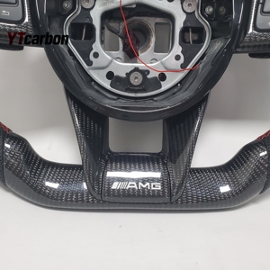 <span class=keywords><strong>Volante</strong></span> YTcarbon para CLA CLA45 <span class=keywords><strong>AMG</strong></span> C117 X117, Nuevo, Estilo Racing, Fibra de Carbono Forjada Real, Gamuza Italiana, con Calefacción - Product Image 3