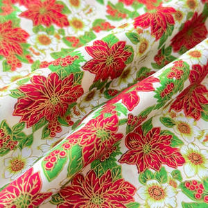 Cetak Digital Foil kustom mewah 100% kain katun anyaman kain cetak botani lembut untuk pakaian dan tekstil rumah - Product Image 4