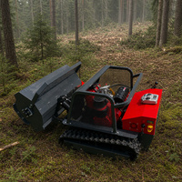 Tondeuse à gazon télécommandée sur chenilles, tondeuse à pentes RC, largeur de coupe 1200 mm, pente de 55 degrés, broyeur à fléaux diesel pour jardin