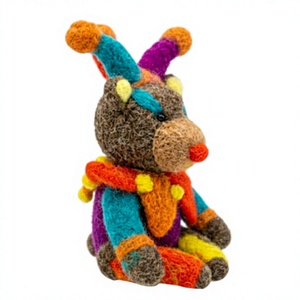 Knitted Jester <b>Monkey</b> Christmas Decoration Handmade Eco-Friendly Traditional Cartoon Animal Indoor Holiday Decor Small Wall - Product Image 3