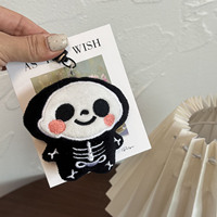 Mini figurine squelette d'Halloween super mignonne en 3D, jouet poupée anime kawaii, porte-clés en peluche douce