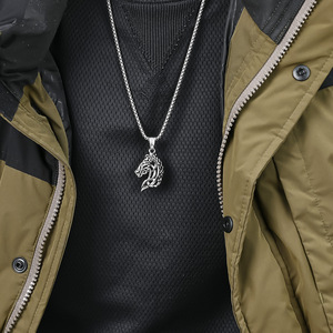 Collier Tête de Cheval Celtique en Alliage de Zinc, Design Creux, Pendentif Unisexe Tendance - Product Image 3