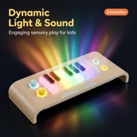 Jouet de piano en bois pour tout-petits, clavier musical éducatif pour enfants avec lumière, jouet interactif rechargeable électronique
