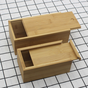 Boîte à bijoux en bambou, organisateur de rangement rectangulaire à tiroir coulissant, petite et grande taille, en bois naturel, pour bijoux et accessoires - Product Image 4