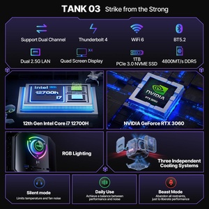 ZKMAGIC TANK 03 M1A Mini Gaming <span class=keywords><strong>PC</strong></span> Intel Core i9-12900H RTX 3080 16G DDR5 32G Thunderbolt 4 Dual 2.5G LAN Port Mini <span class=keywords><strong>PC</strong></span> Gamer - Product Image 6