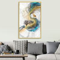 Cadre d'art mural en porcelaine de cristal moderne de luxe Design créatif simple pour la peinture décorative de salon