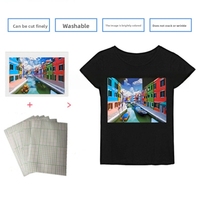 Papier transfert thermocollant jet d'encre pour tissus en coton foncé A4 A3 US Letter 8.5"x11" Tabloid 11"x17" Feuilles de transfert DIY pour T-shirts