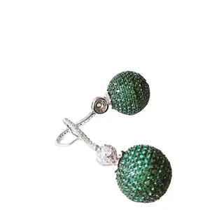 Trending ball shape diamond earrings 925 sterling silver Jewelry for anniversary gift birthday gift white cz earring