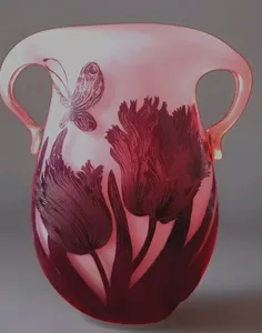 New and in Stock Signed French glass vase with two handles galle decor legras <strong>daum</strong> nancy PLC,&amp; PAC Supplier - Product Image 4