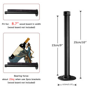 Ống chân đế màu đen Heavy Duty hỗ trợ mộc mạc kim loại thép nổi gắn gang công nghiệp DIY Kệ ống tường <span class=keywords><strong>Bracket</strong></span> - Product Image 3